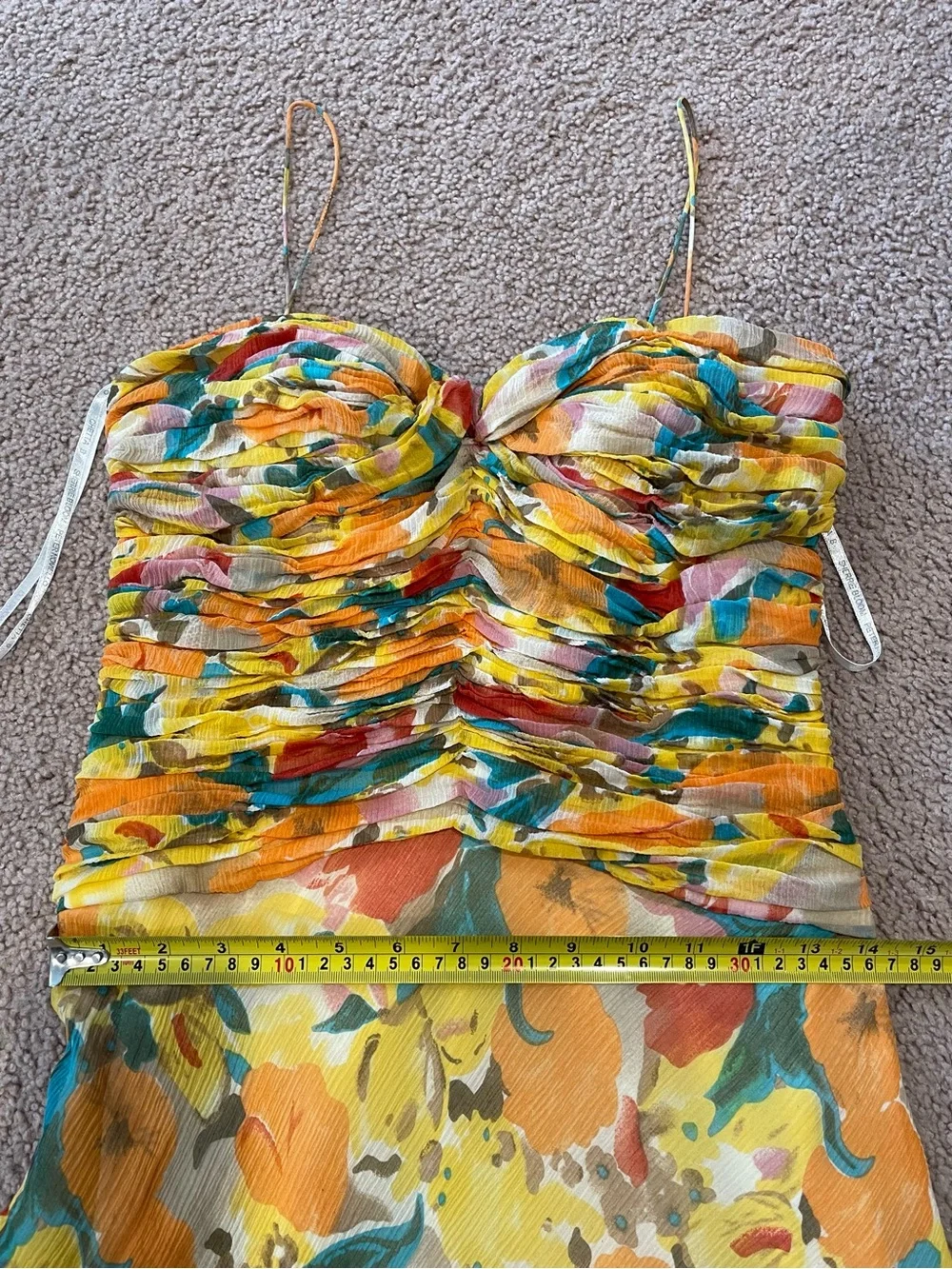 CHETTA B Vintage Boho Trendy Summer Yellow Floral Dress